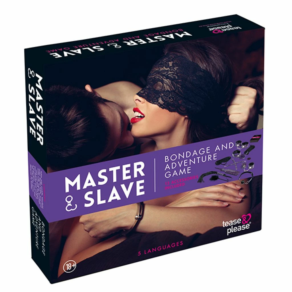 BDSM набір Tease & Please Master & Slave Bondage Game, 13 шт (фіолетовий)