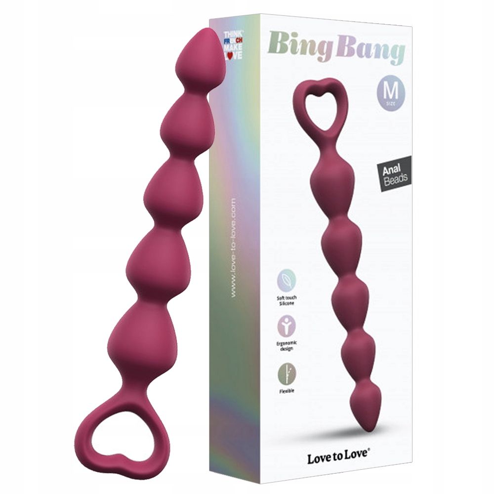 Анальная цепочка Love To Love Bing Bang M Plum Star, 18,5 см (бордовый)