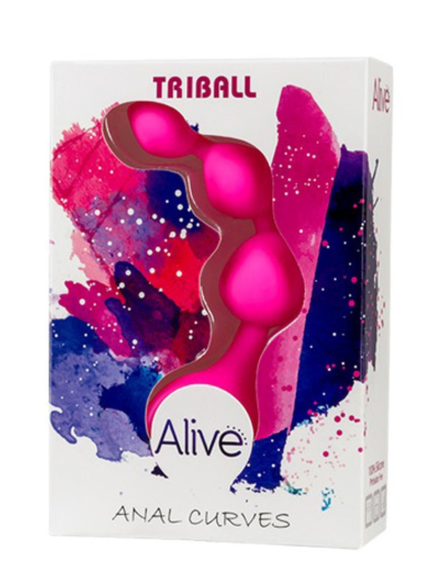 Анальные шарики Alive Triball Anal Curves, 15 см (розовый)