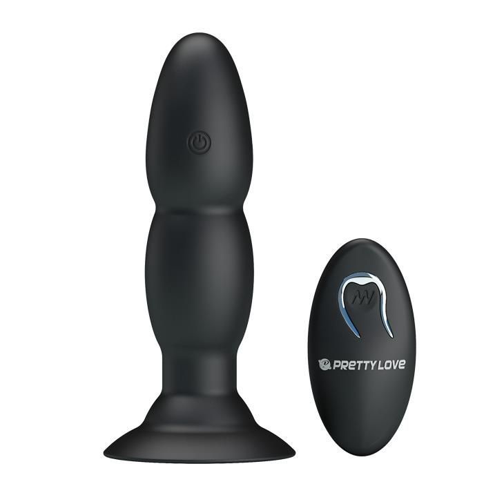 Korek analny Pretty Love RC Vibrating Butt Plug, 13,5 cm (czarny)
