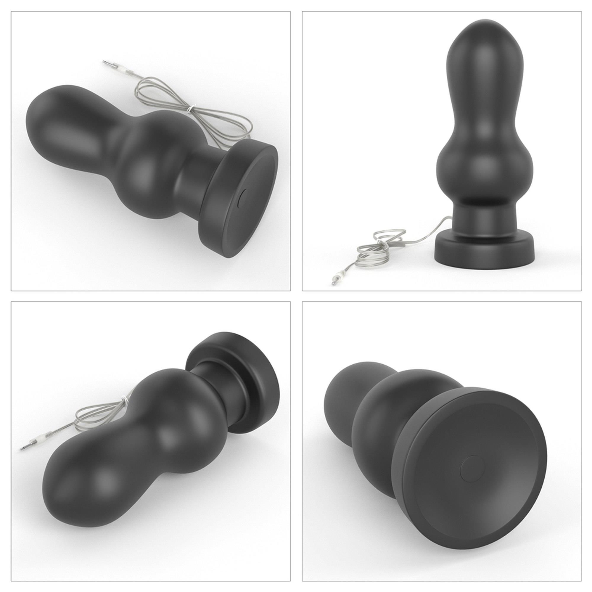Korek analny z wibracją LoveToy King Sized, 18 cm (czarny)