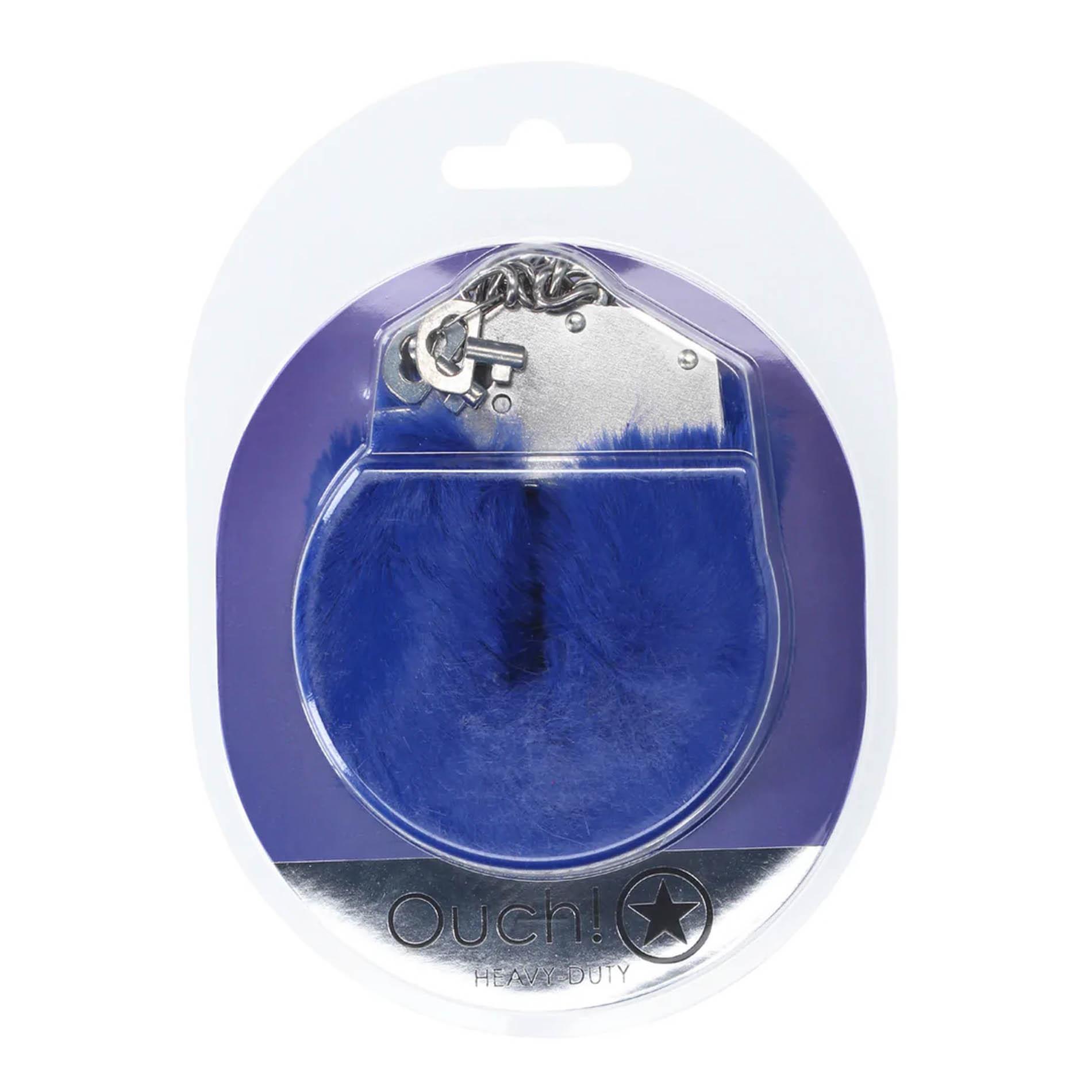Наручники Ouch! Heavy-duty Fluffy Handcuffs (синий)