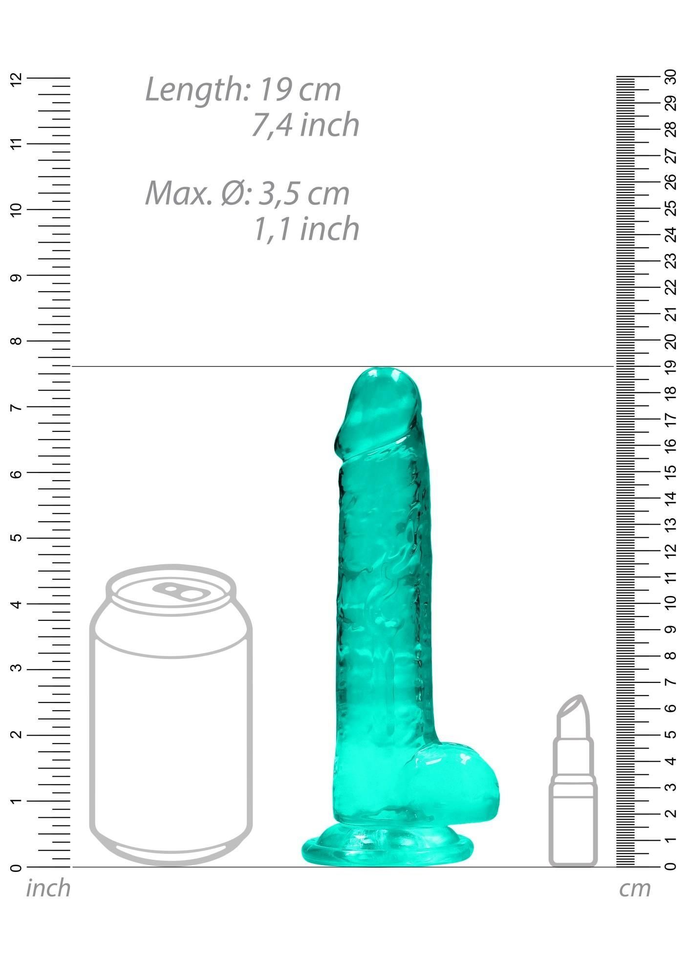 Dildo RealRock Realistic With Balls 7", 19 cm (zielony)
