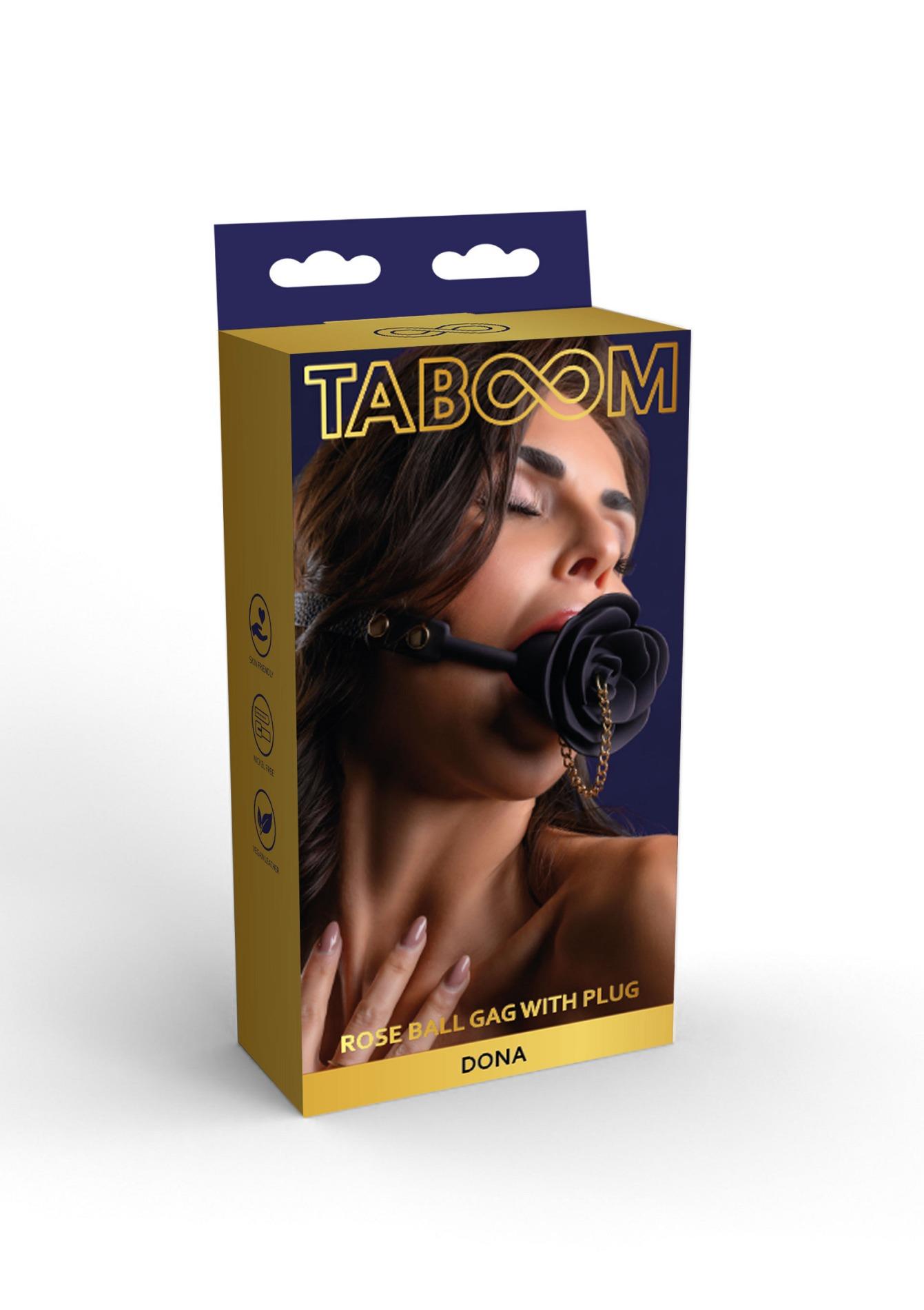 Кляп Taboom Rose Ball Gag with Plug, 4.2 см (черный)