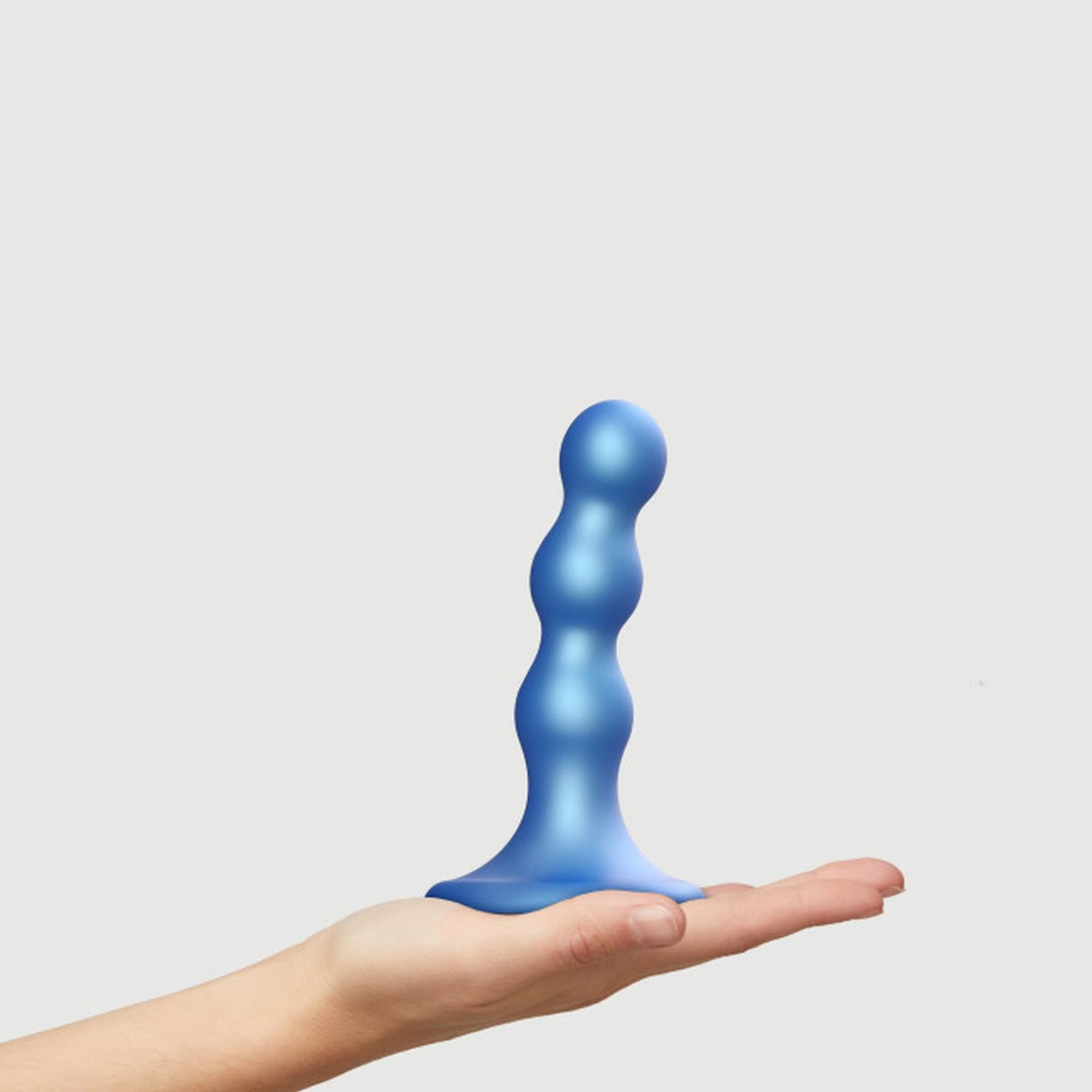 Фалоімітатор Strap-On-Me Dildo Plug Balls S, 14 см (блакитний)