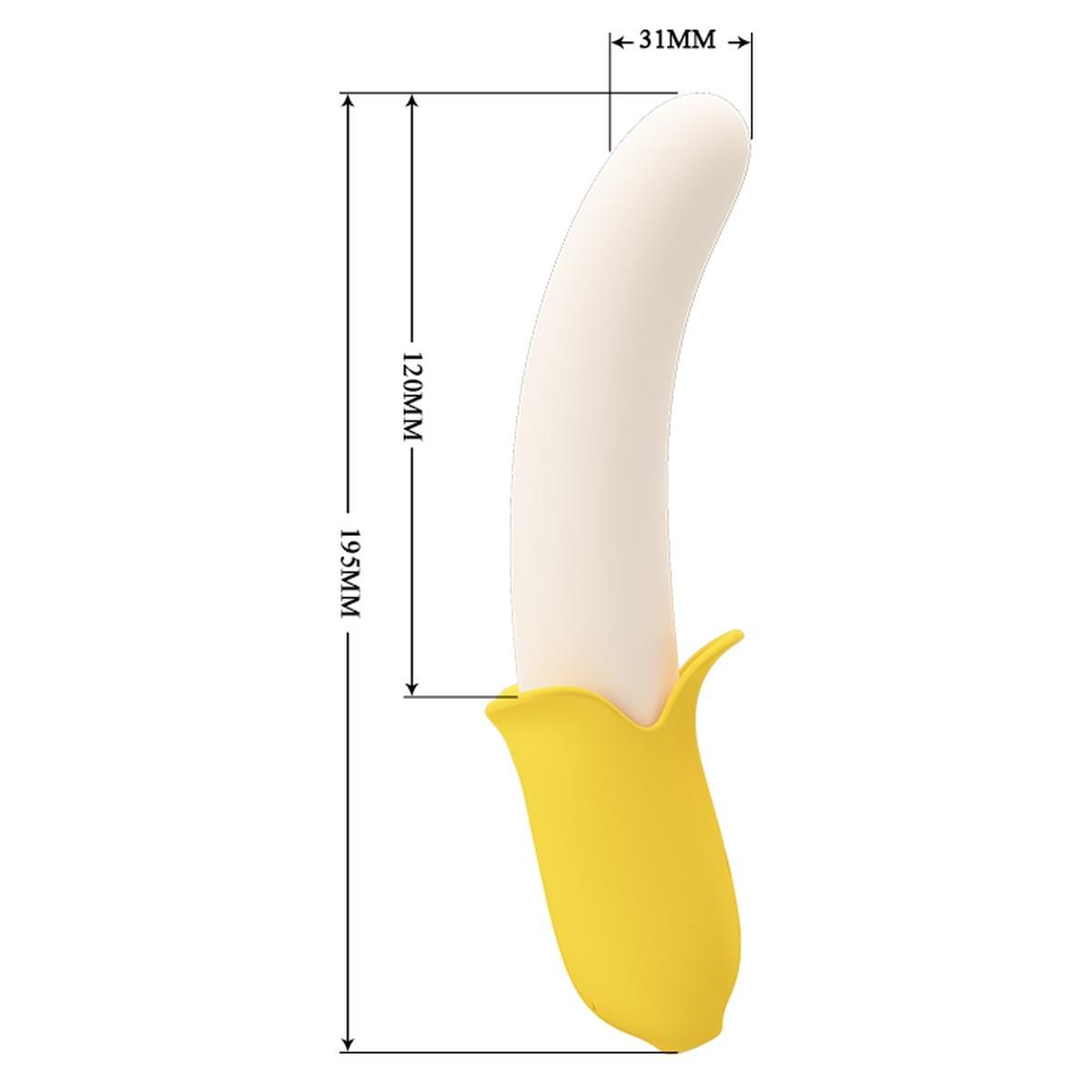 Wibrator Pretty Love Banana Geek, 19,5 cm (żółty)