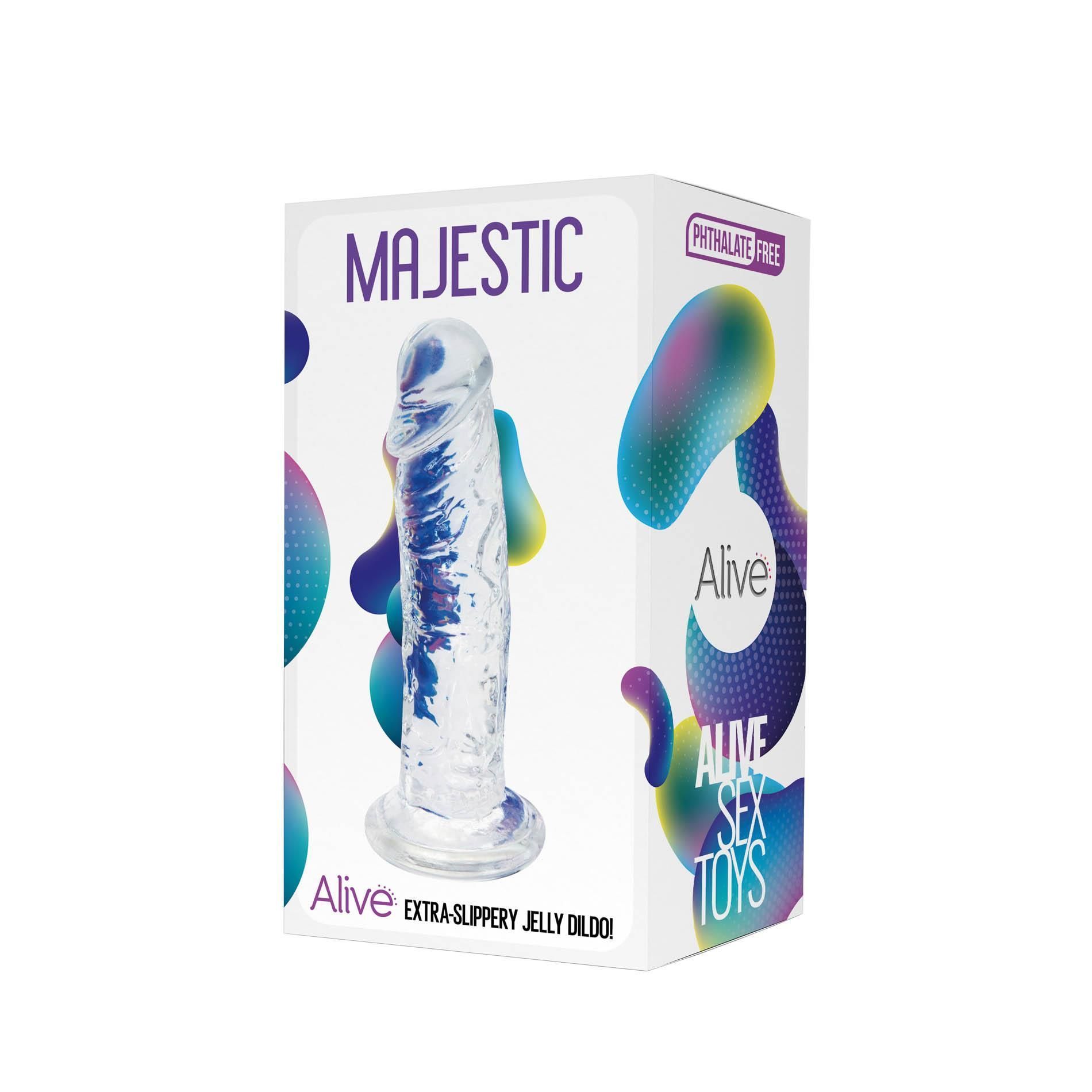 Dildo Alive Majestic, 14.7 cm (przezroczysty)