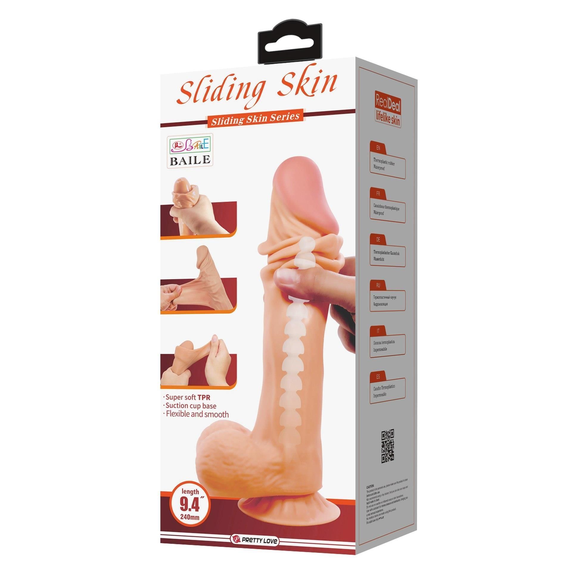 Фаллоимитатор Pretty Love Sliding Skin Bendable 9,4'', 24 см (телесный)