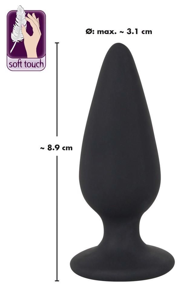 Анальна пробка Orion Black Velvets Heavy Plug Medium, 8,9 см (чорний)