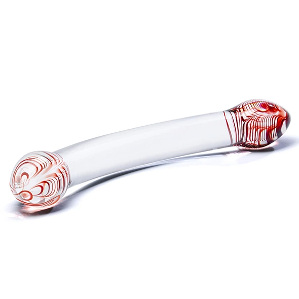 Скляний фалоімітатор Glas Red Head, 25,5 см (прозорий)