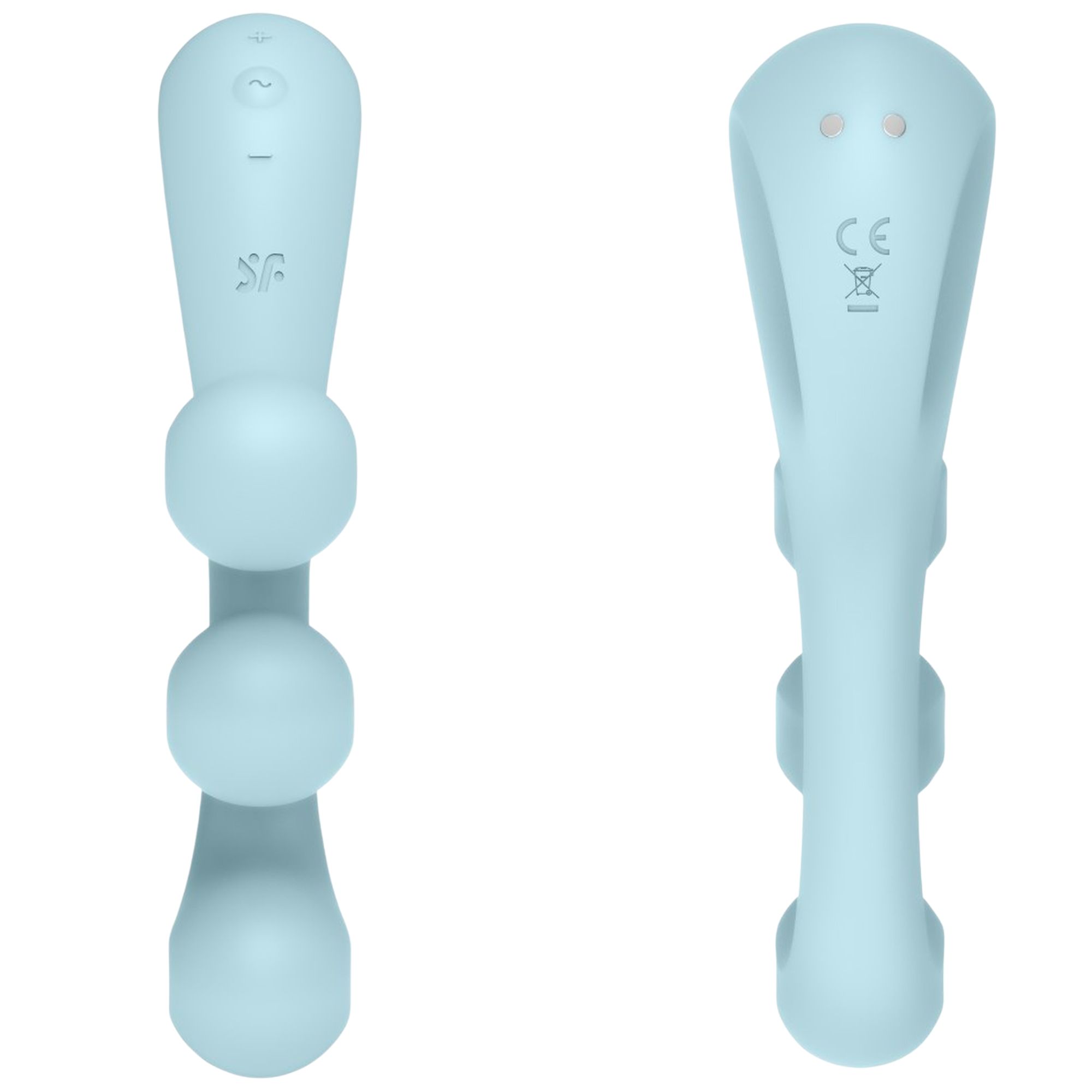 Вібратор для потрійної стимуляції Satisfyer Tri Ball 2, 20,5 см (блакитний)