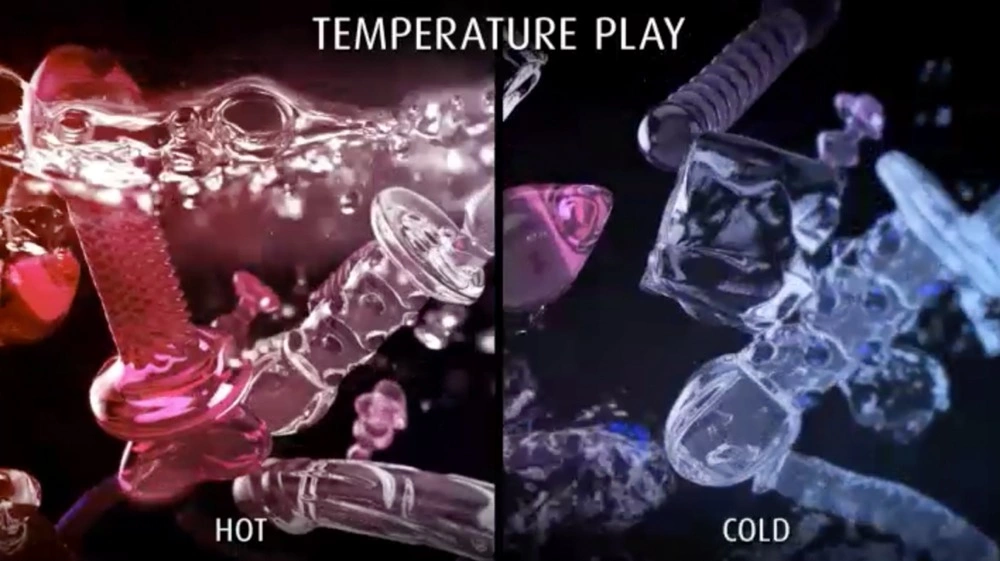 Flogger z dildo Icicles Model 38, 63 cm (przezroczysty)