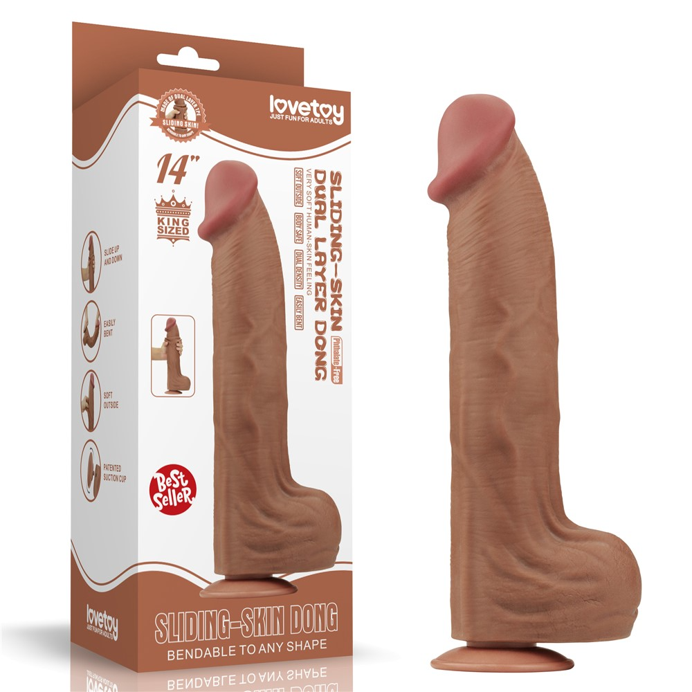 Фаллоимитатор LoveToy Sliding-Skin Dual Layer Dong King Sized, 36 см (телесный)
