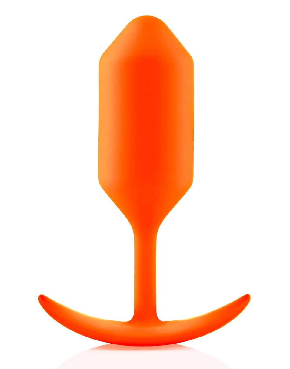 Korek analny B-Vibe Snug Plug 3, 12.7 cm (pomarańczowy)