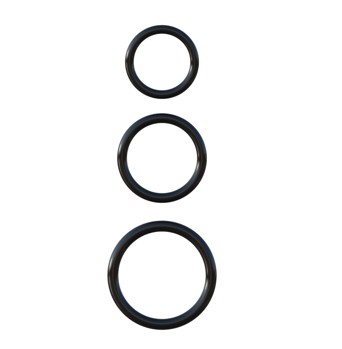 Эрекционное кольцо Pipedream 3-Ring Stamina Set, 3 шт (черный)