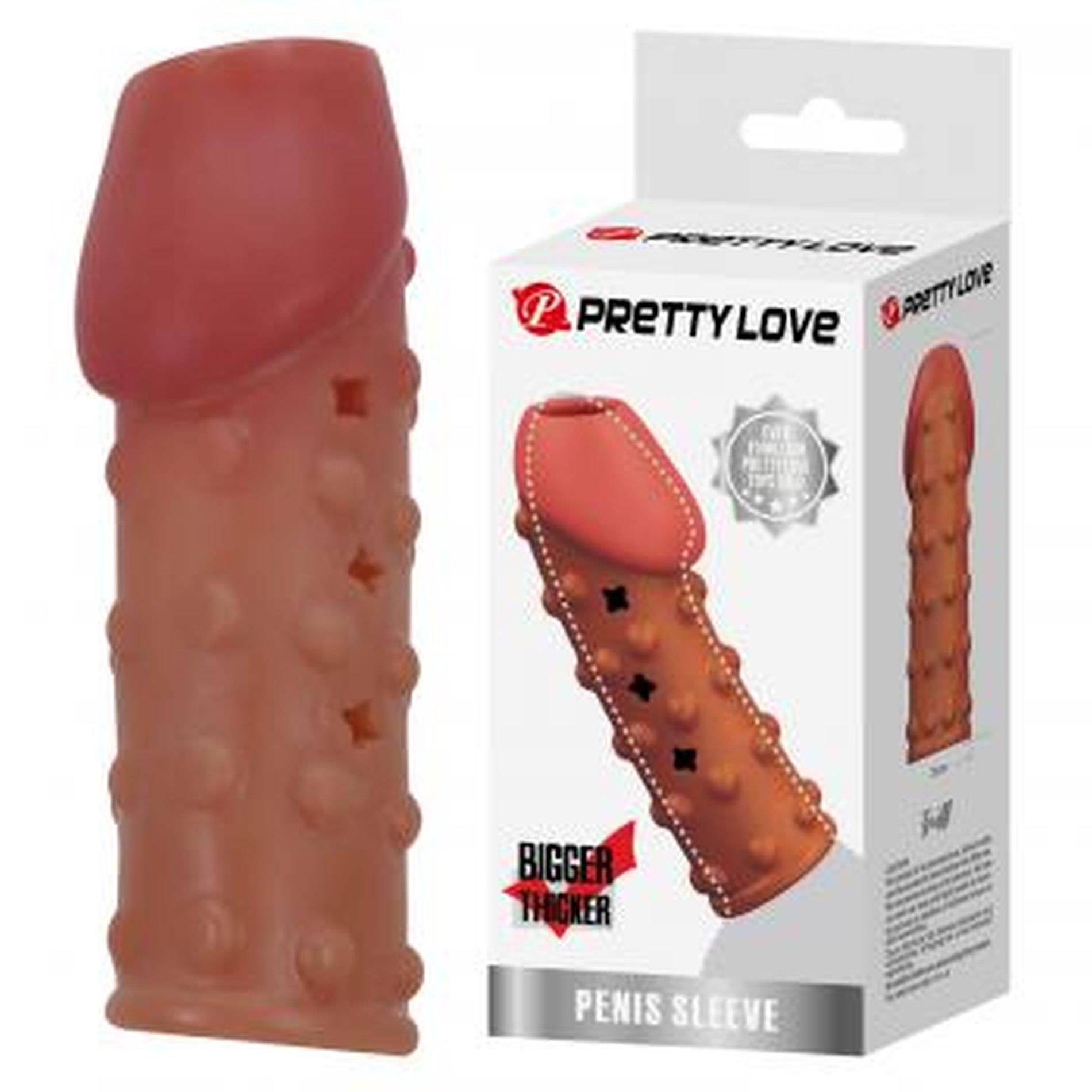 Насадка на пенис Pretty Love Penis Sleeve, 19.8 см (коричневый)