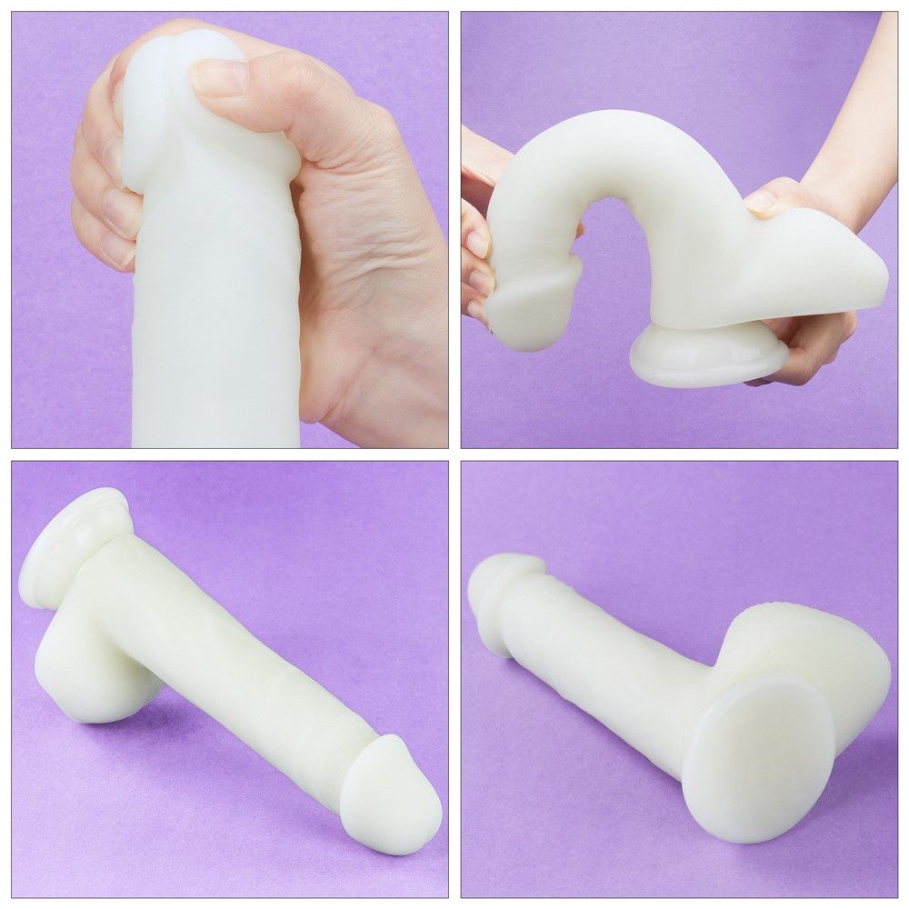 Неоновый фаллоимитатор LoveToy Lumino Play, 23 см (голубой)