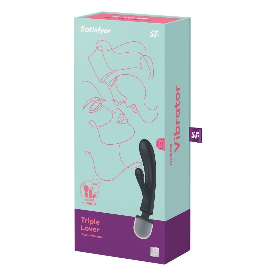 Wibrator Satisfyer Triple Lover, 24 cm (szary)