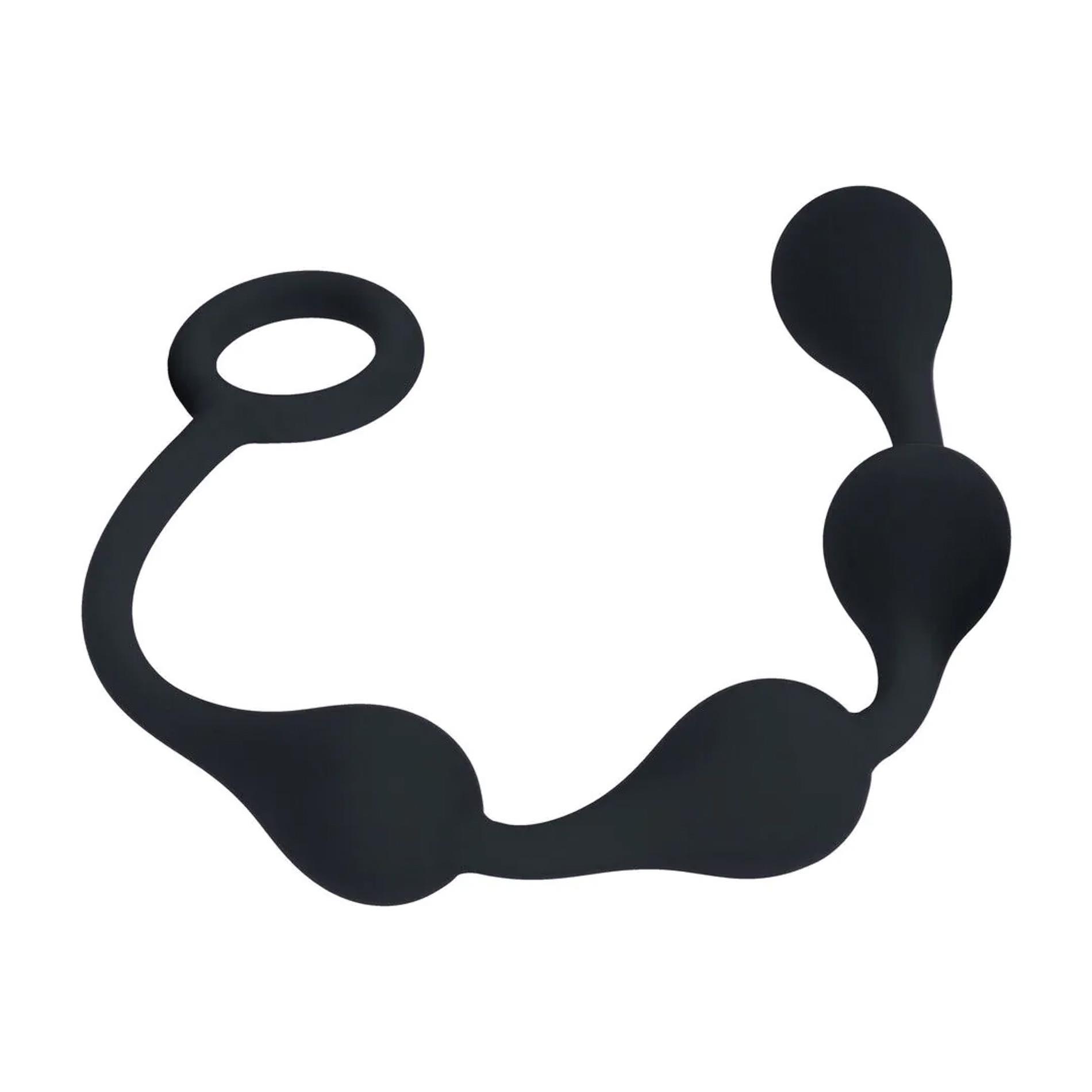 Анальные шарики Levelz by Shots Waterdrop Silicone Anal Balls S, 24.6 см (черный)