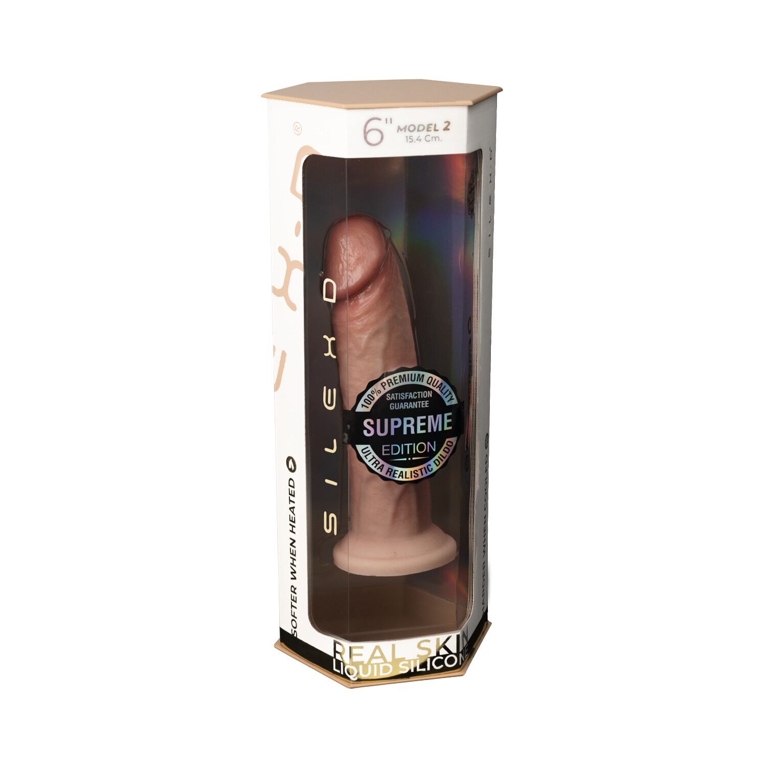 Фаллоимитатор Silexd Premium Real Skin Model 2 Size 6", 15.4 см (телесный)