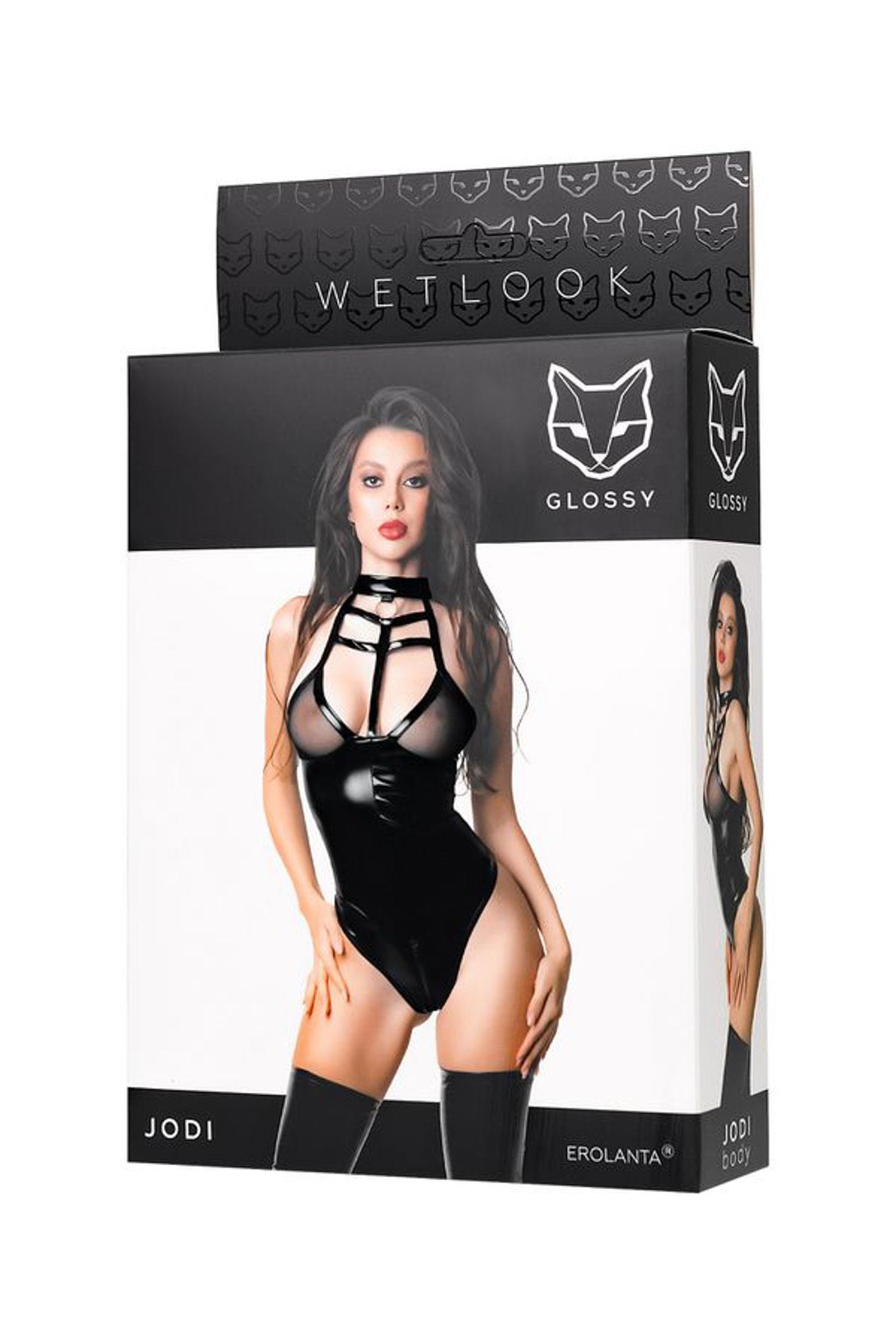 Боди Glossy Wetlook Jodi, S (черный)