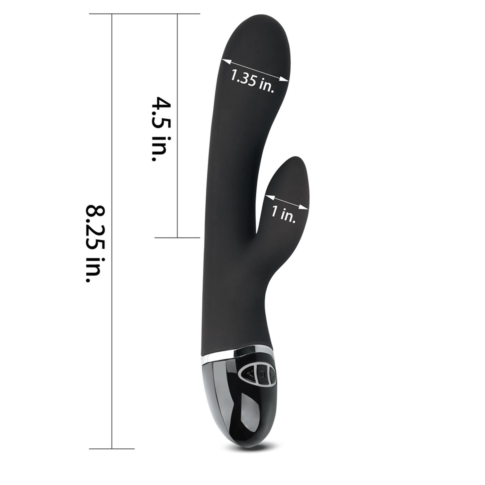 Wibrator królik LoveToy O-Sensual Clit Duo Climax, 21 cm (czarny)
