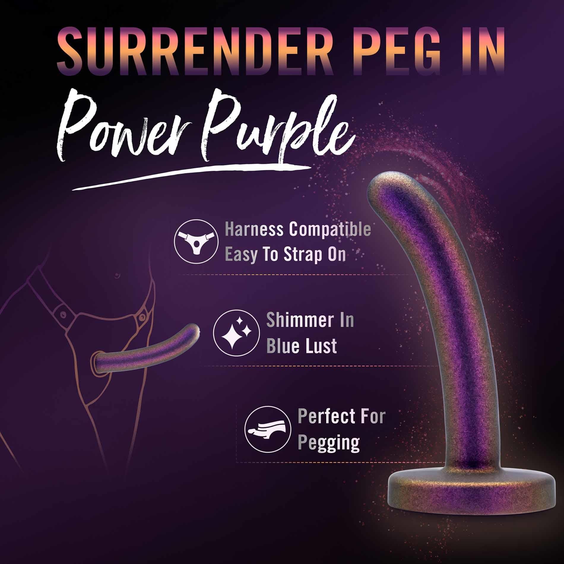 Фаллоимитатор Blush Temptasia Surrender Peg, 12 см (фиолетовый)