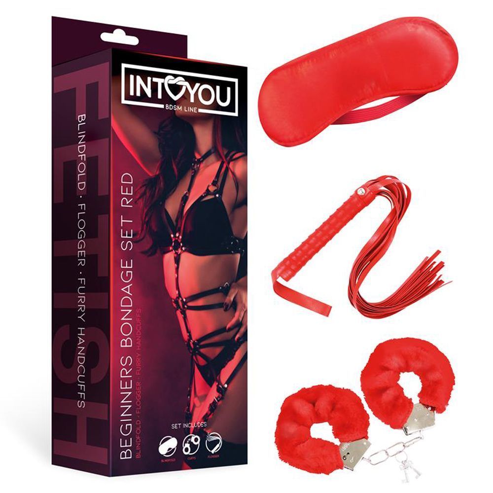 BDSM набор Intoyou Beginners Bondage Set, 3 предмета (красный)