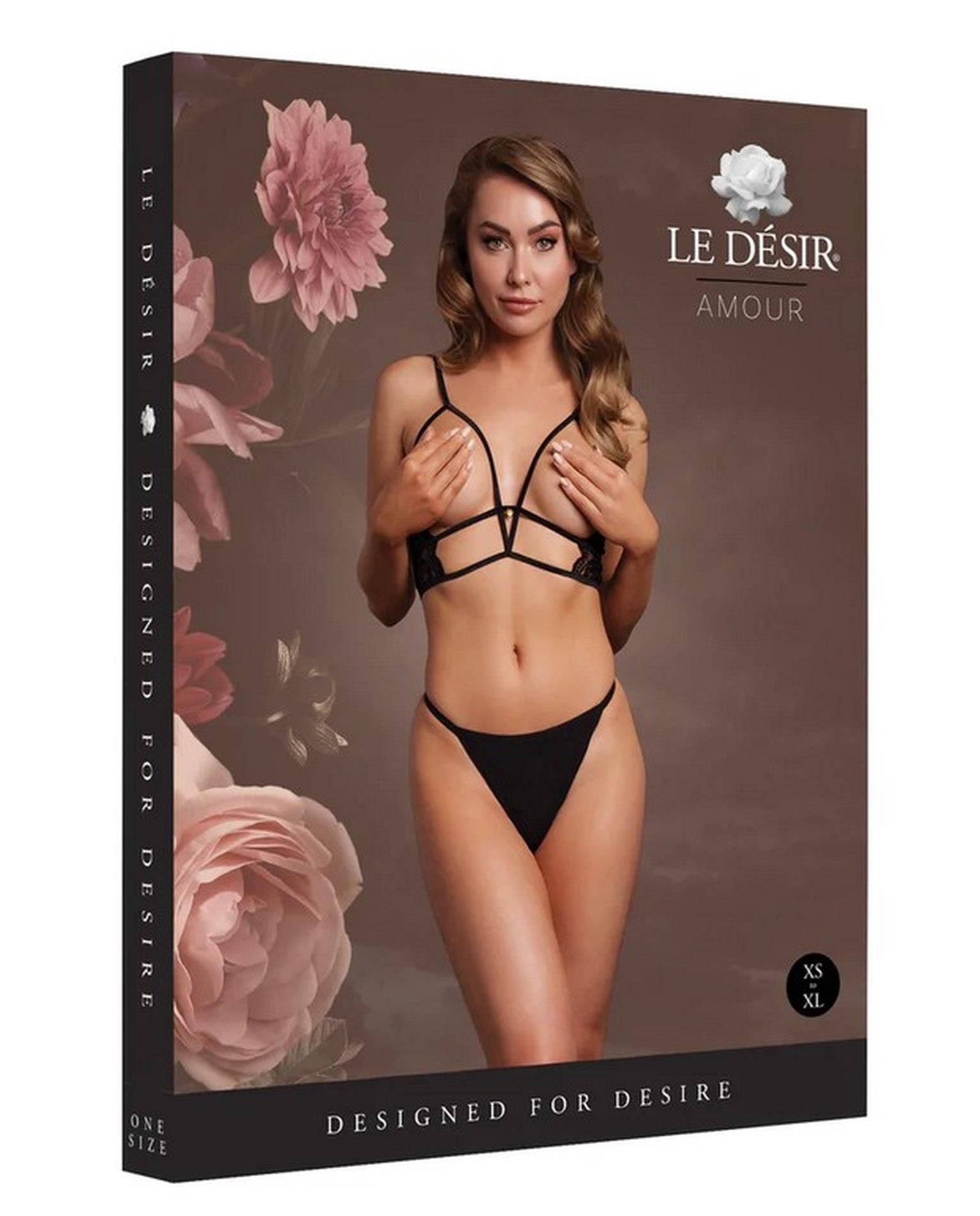 Бюстгальтер Le Désir Open Cup Triangle, One Size (чорний)