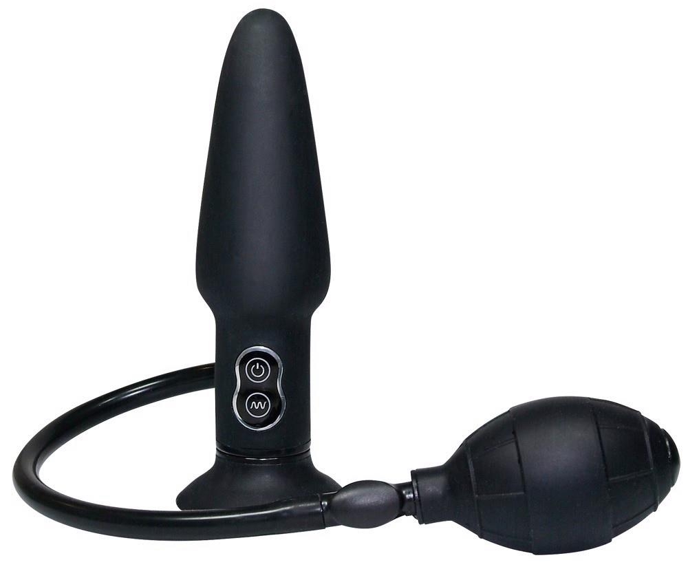 Korek analny True Black Vibrating Butt Plug, 17 cm (czarny)