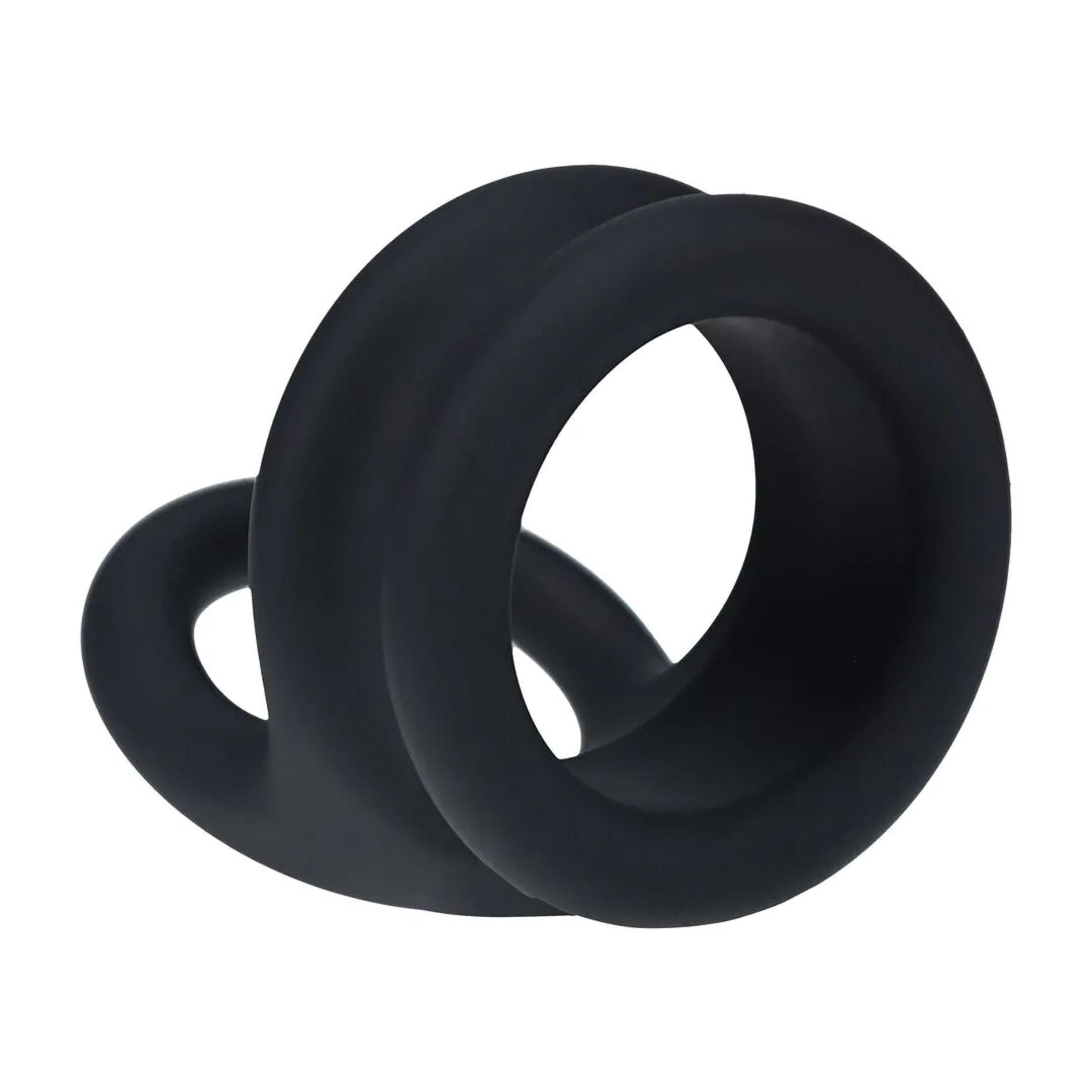 Эрекционное кольцо Wide Double O Silicone Cockring S, 5 см (черный)