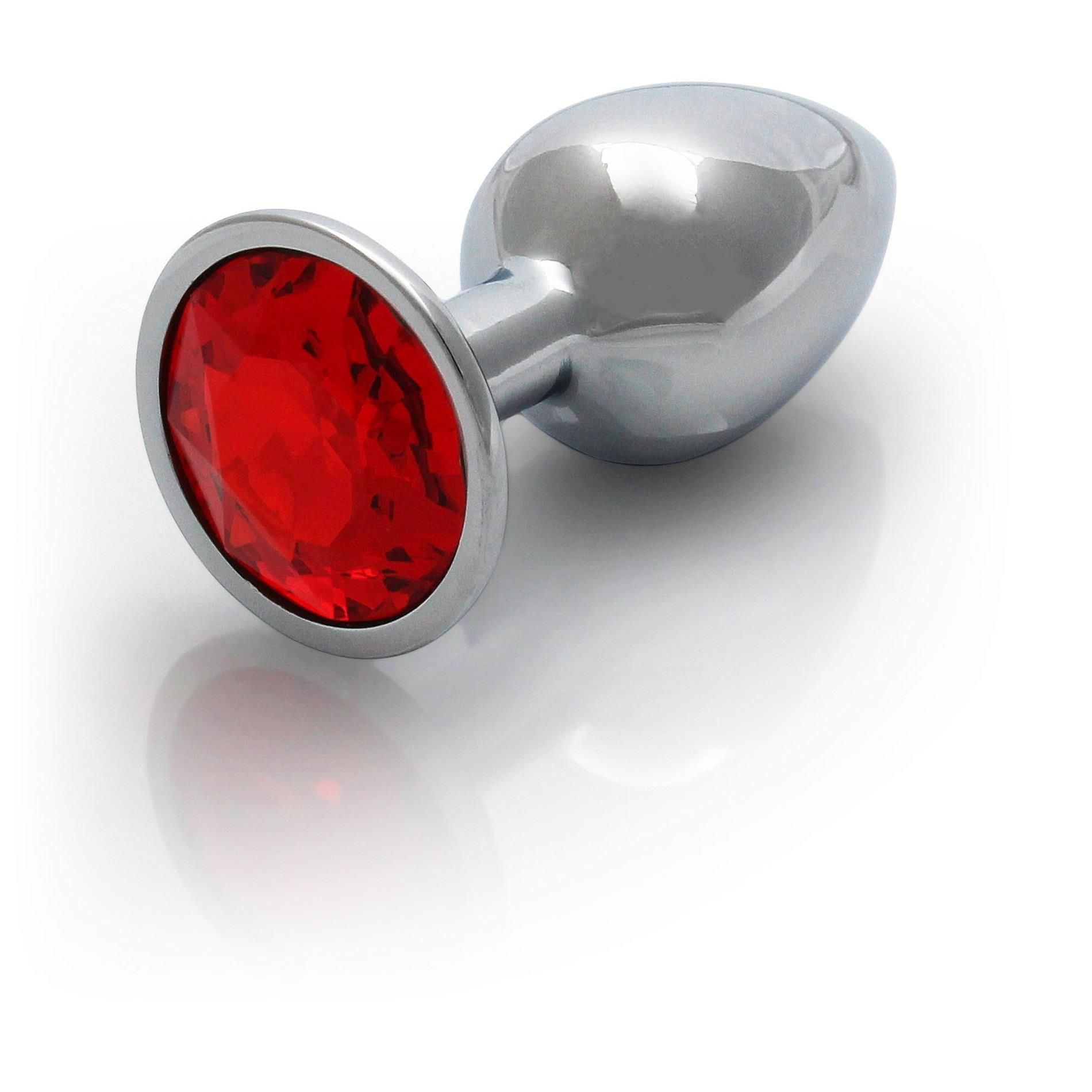 Korek analny Ouch! Round Gem L, 8.1 cm (czerwony)