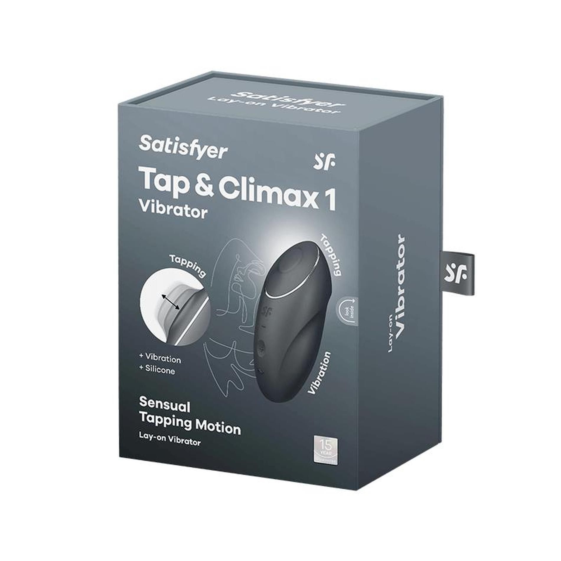 Вибратор для клитора Satisfyer Tap & Climax 1, 11 см (черный)