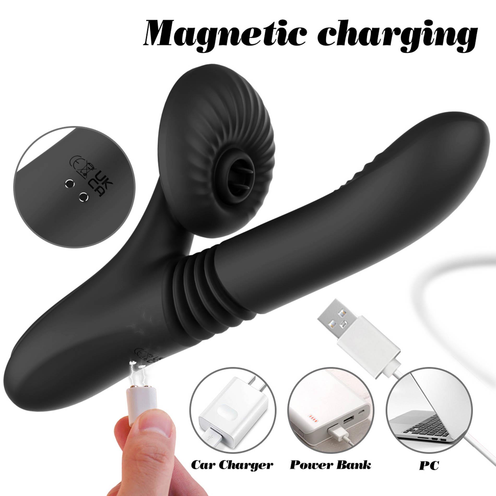 Вибратор B - Series Fox Thrusting and Heating, 24 см (черный)