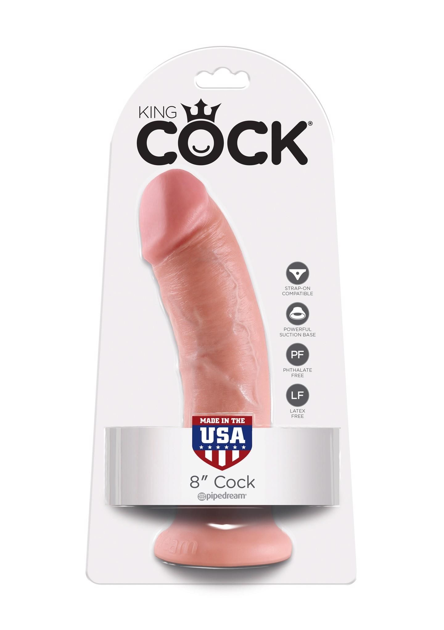Dildo King Cock 8, 20,3 cm (w kolorze cielistym)