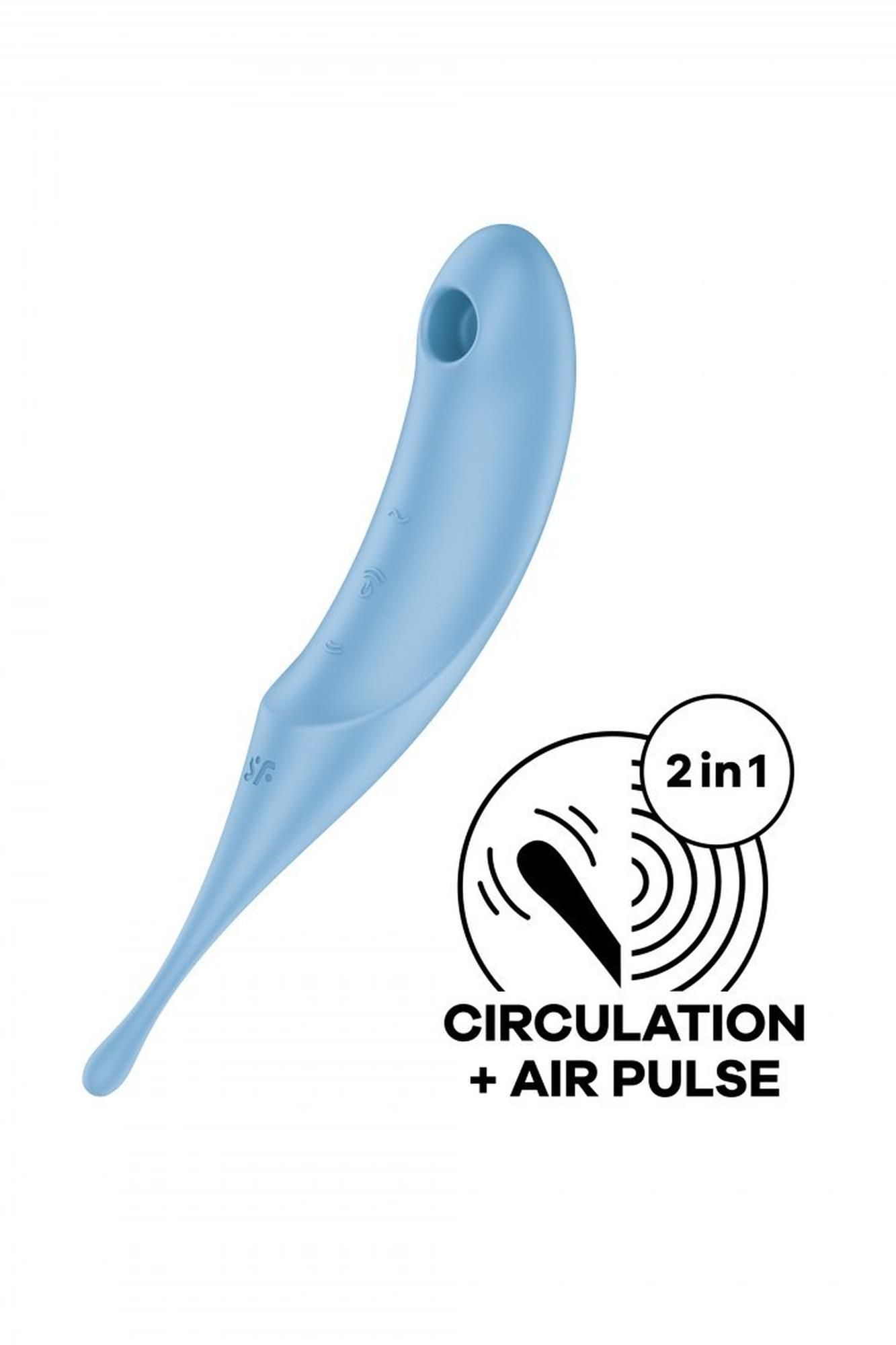 Вакуумний стимулятор клітора з вібрацією Satisfyer Twirling Pro (блакитний)