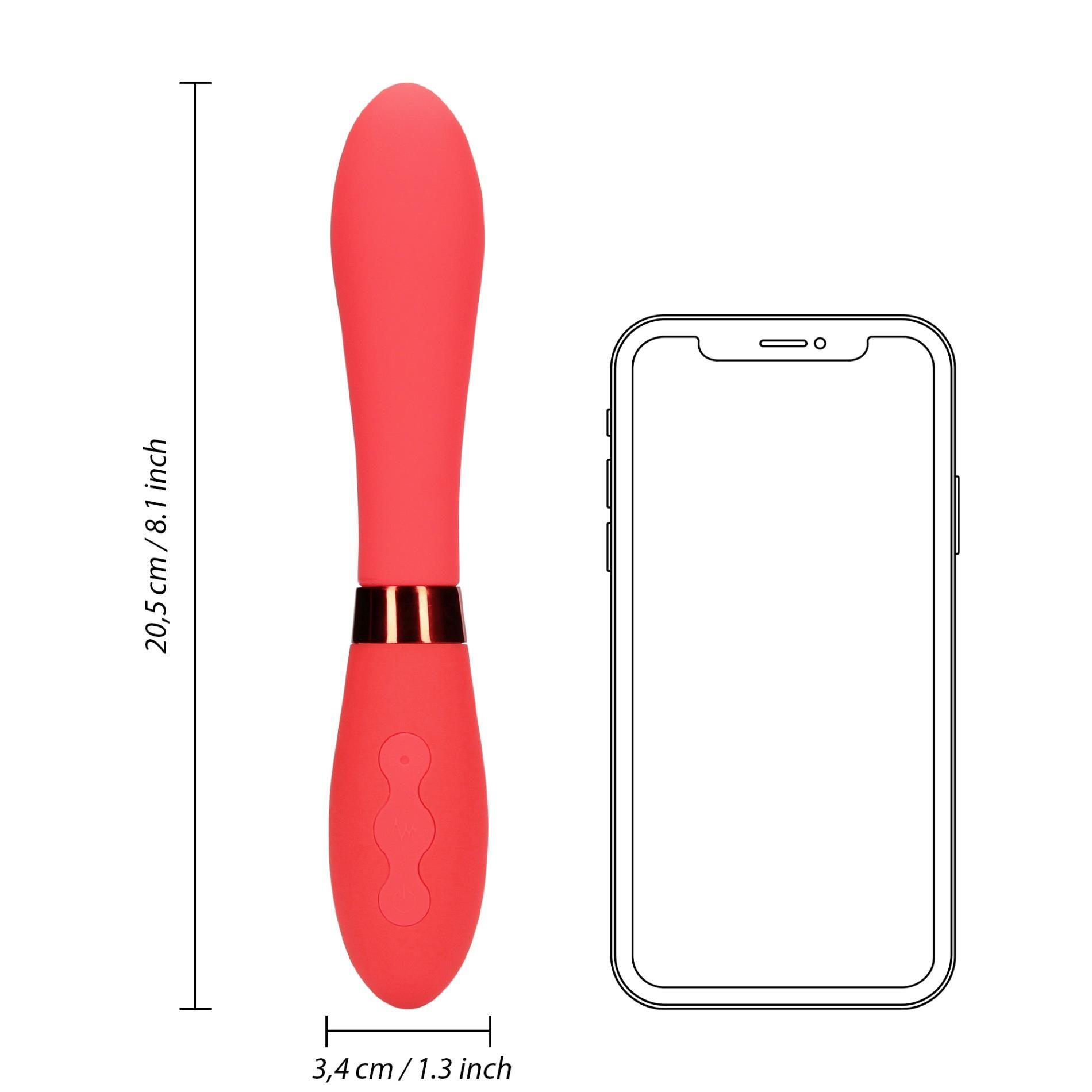 Вибратор Loveline Smooth Silicone G-Spot, 20.5 см (красный)