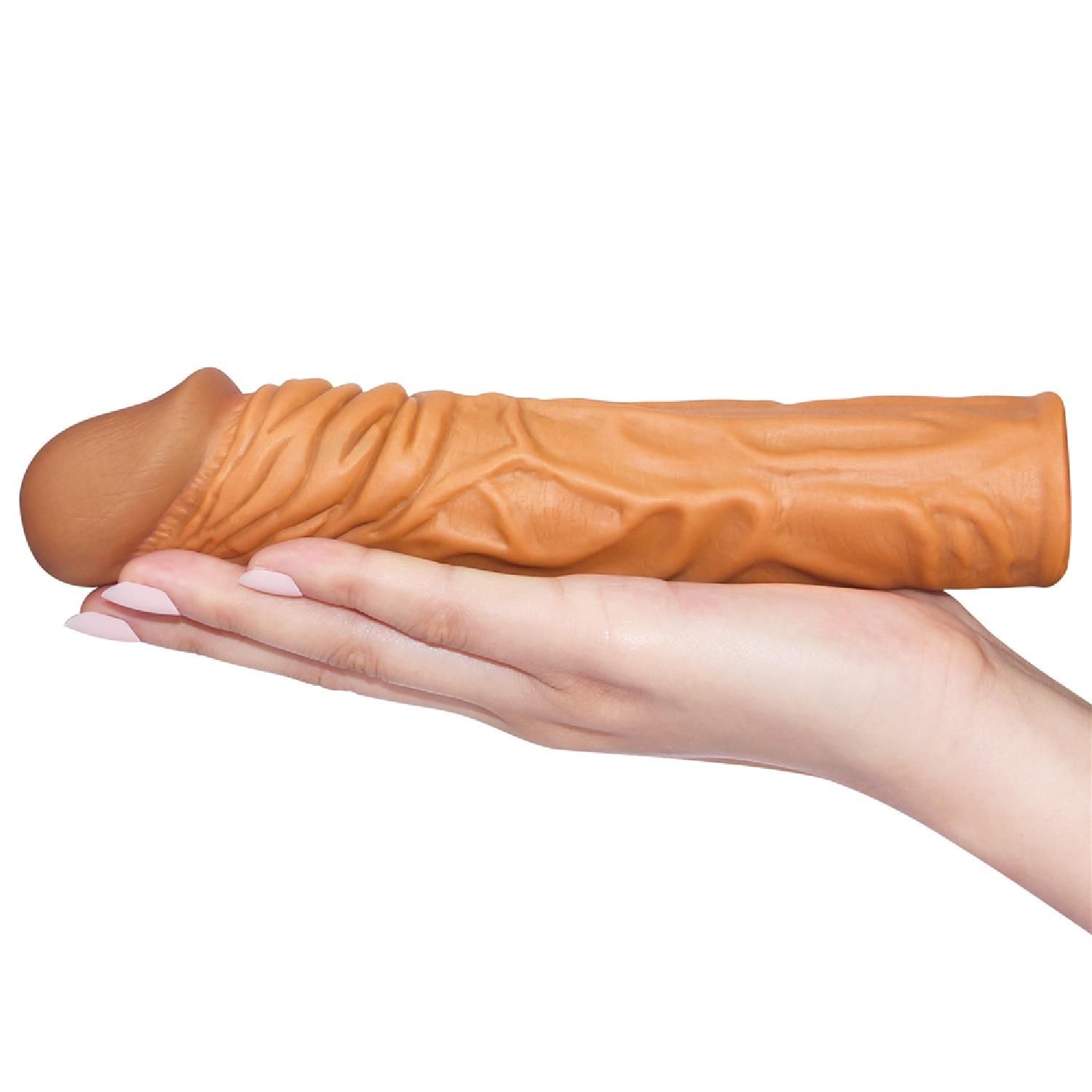 Насадка на пеніс Pleasure X-Tender Penis Sleeve Flesh Add 2, 19.5 см (коричневий)
