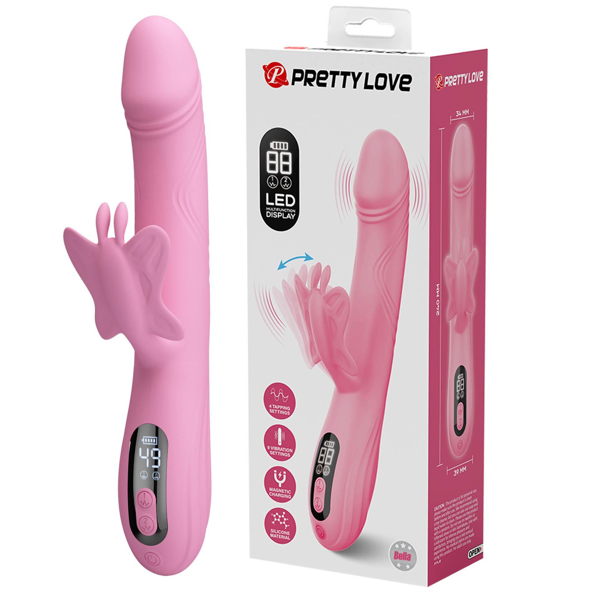 Вибратор-кролик Pretty Love Bella Pink, 24 см (розовый)