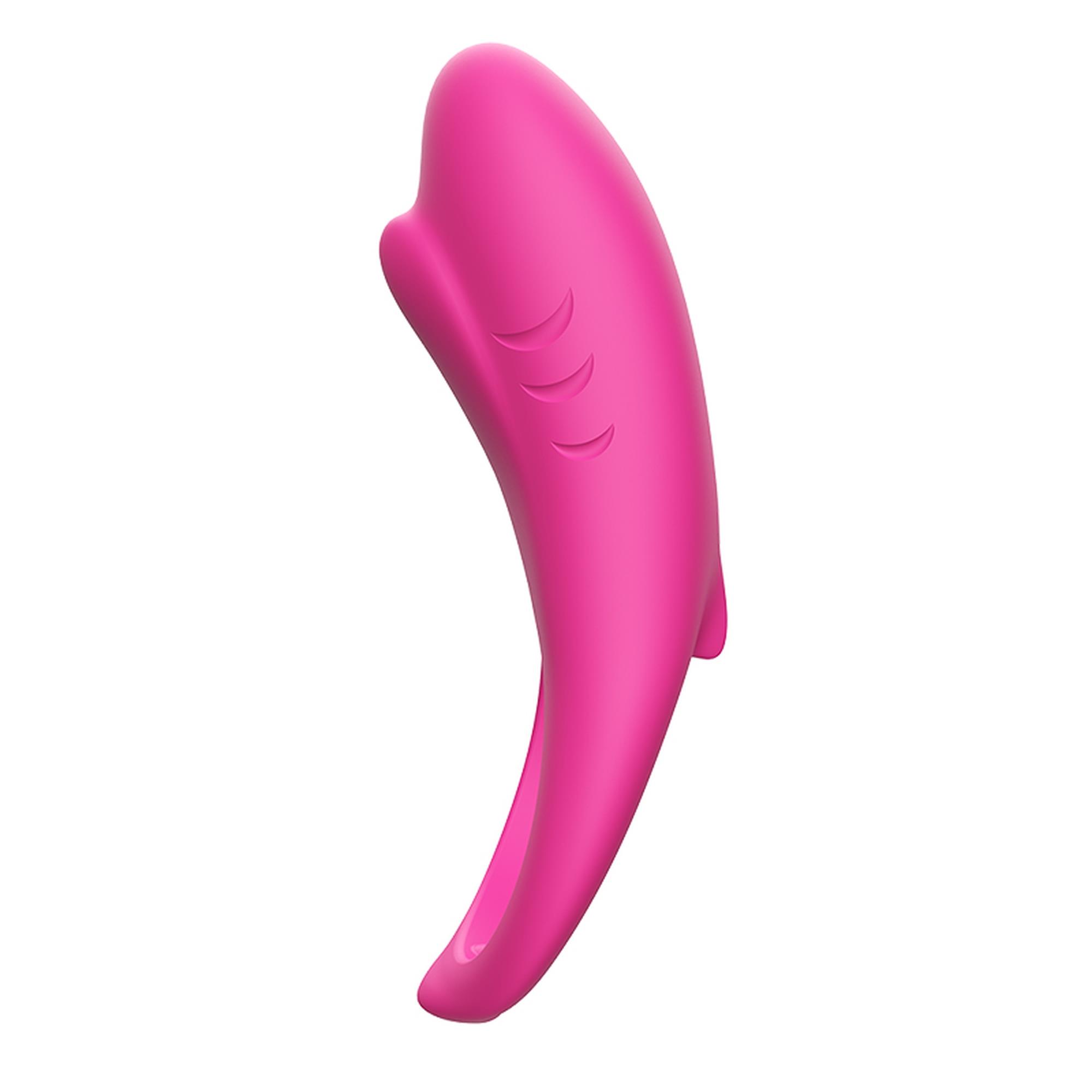 Эрекционное кольцо Boss Series Vibro Shark, 6 см (розовый)