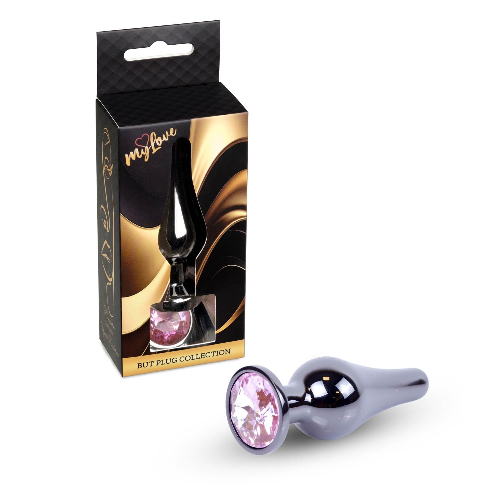 Korek analny MyLove Toys Jewellery Dark Silver Butt Plug, 9.5 cm (jasnoróżowa)