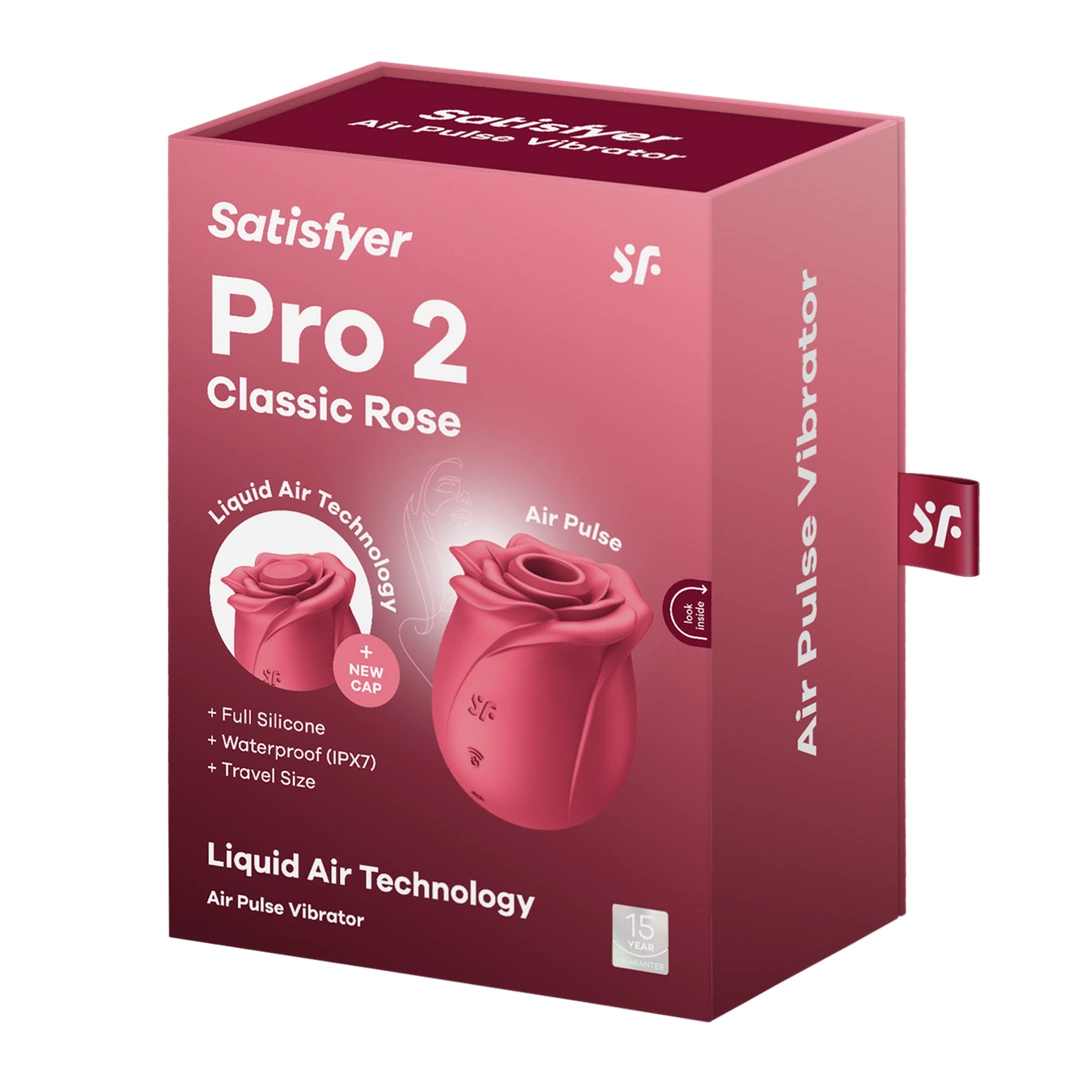 Вакуумный стимулятор клитора с вибрацией Satisfyer Pro 2 Classic Rose, 7 см (красный)