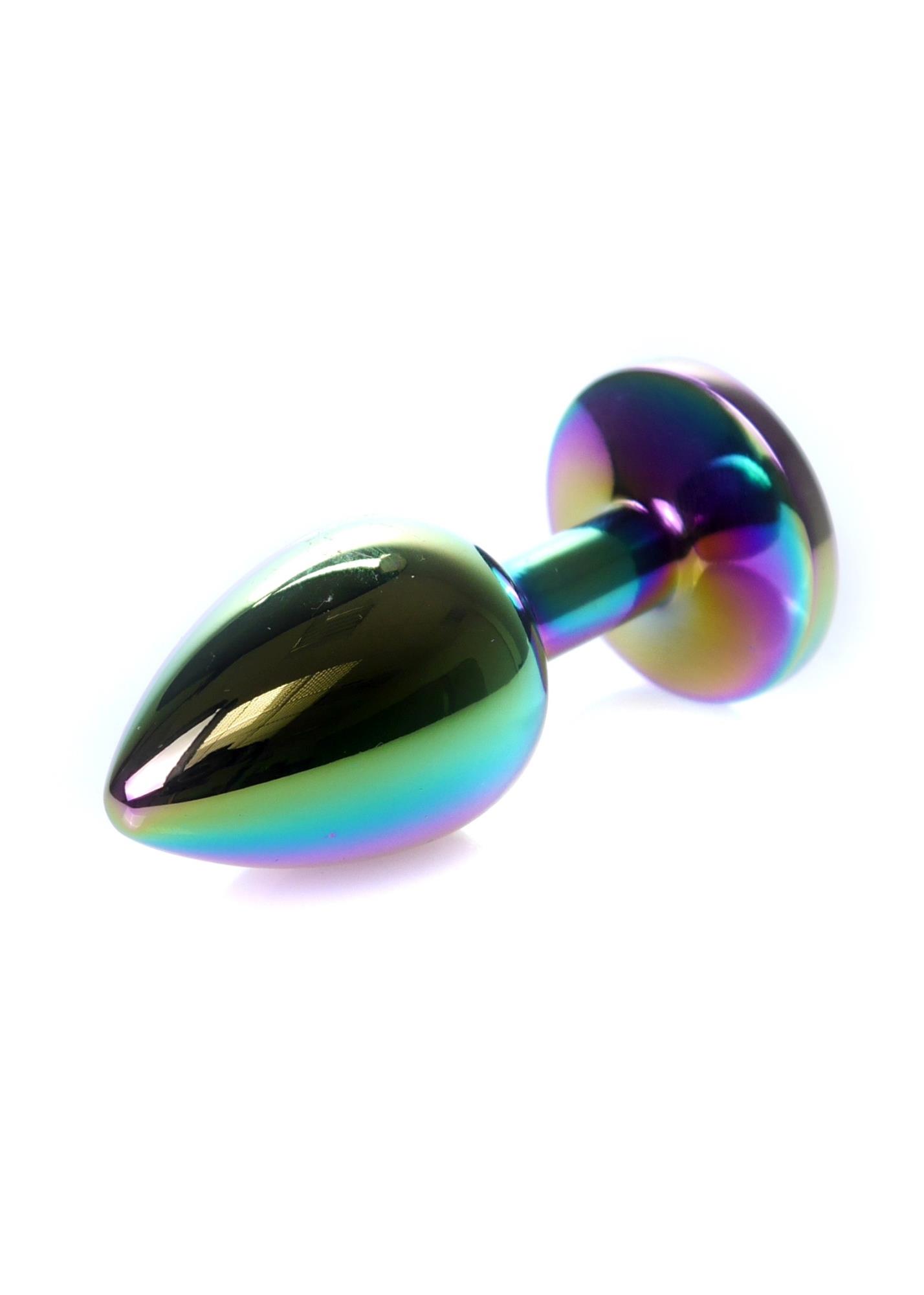 B - Series HeavyFun Plug-Jewellery Multicolour - Korek analny z ogonem, Tęcza, 7 cm