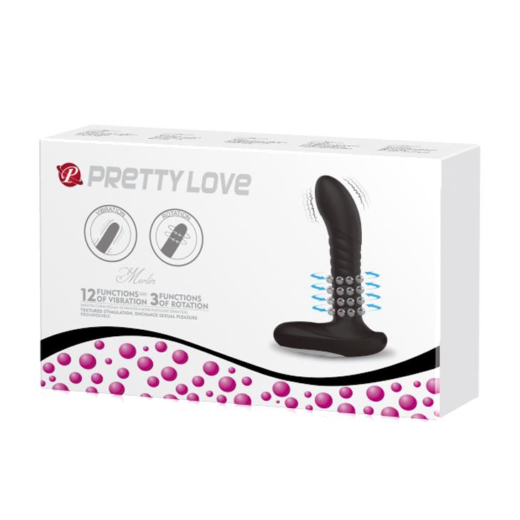 Стимулятор простаты Pretty Love Prostate Massager, 15.9 см (черный)