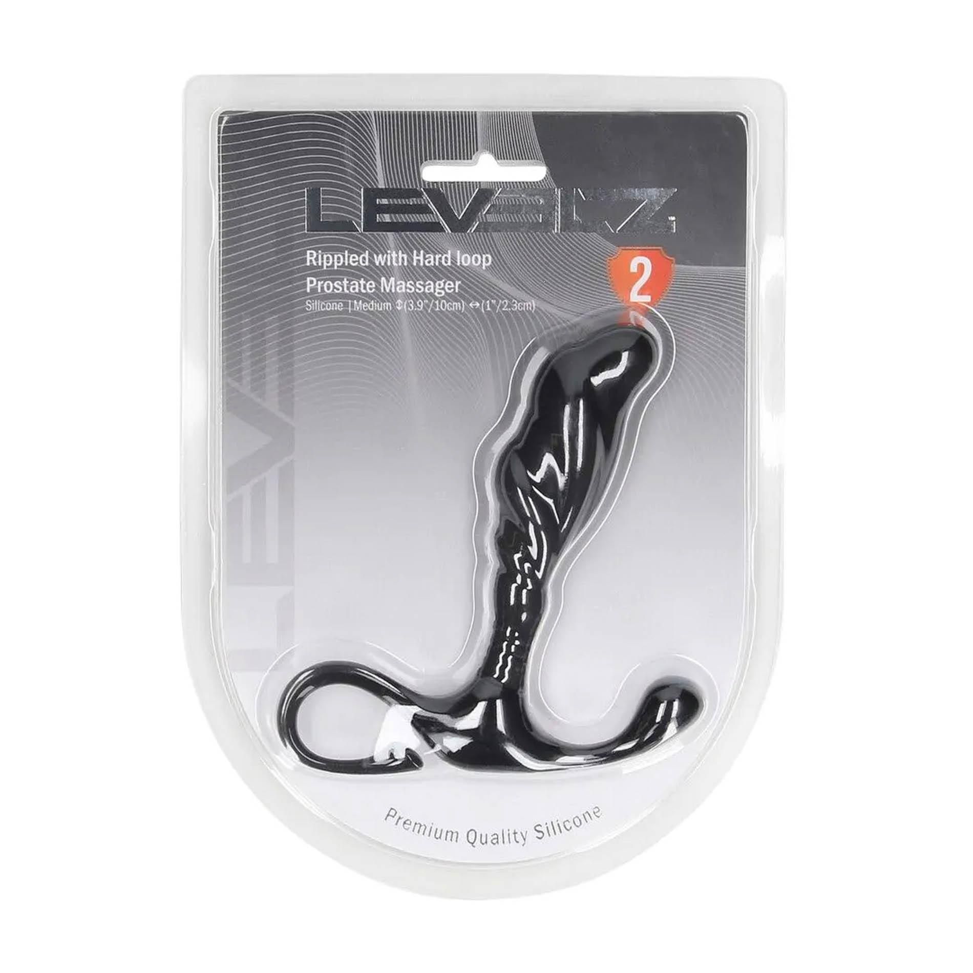Стимулятор простаты Levelz Rippled with Hard Loop M, 11.2 см (черный)