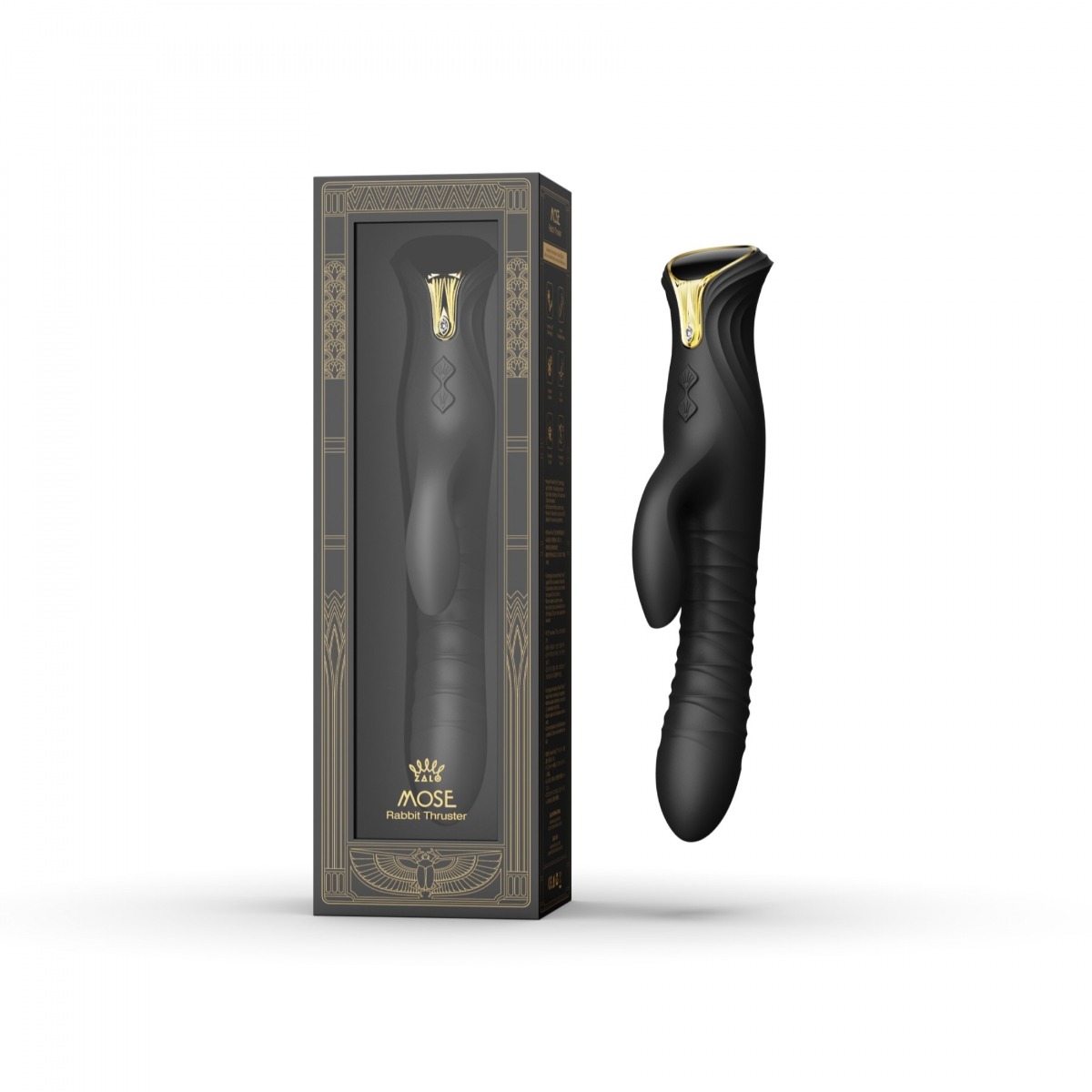 Вибратор-кролик Zalo Mose Rabbit Thruster, 25,7 см (черный)