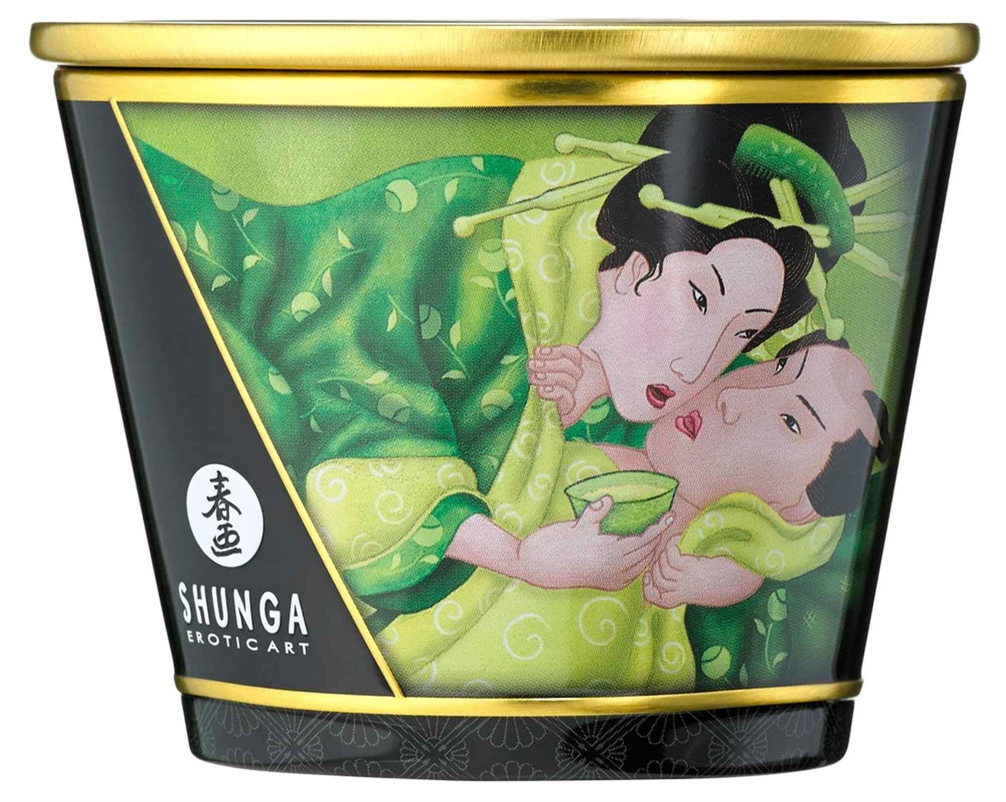 Масажна свічка Shunga Massage Candle зелений чай, 170 мл