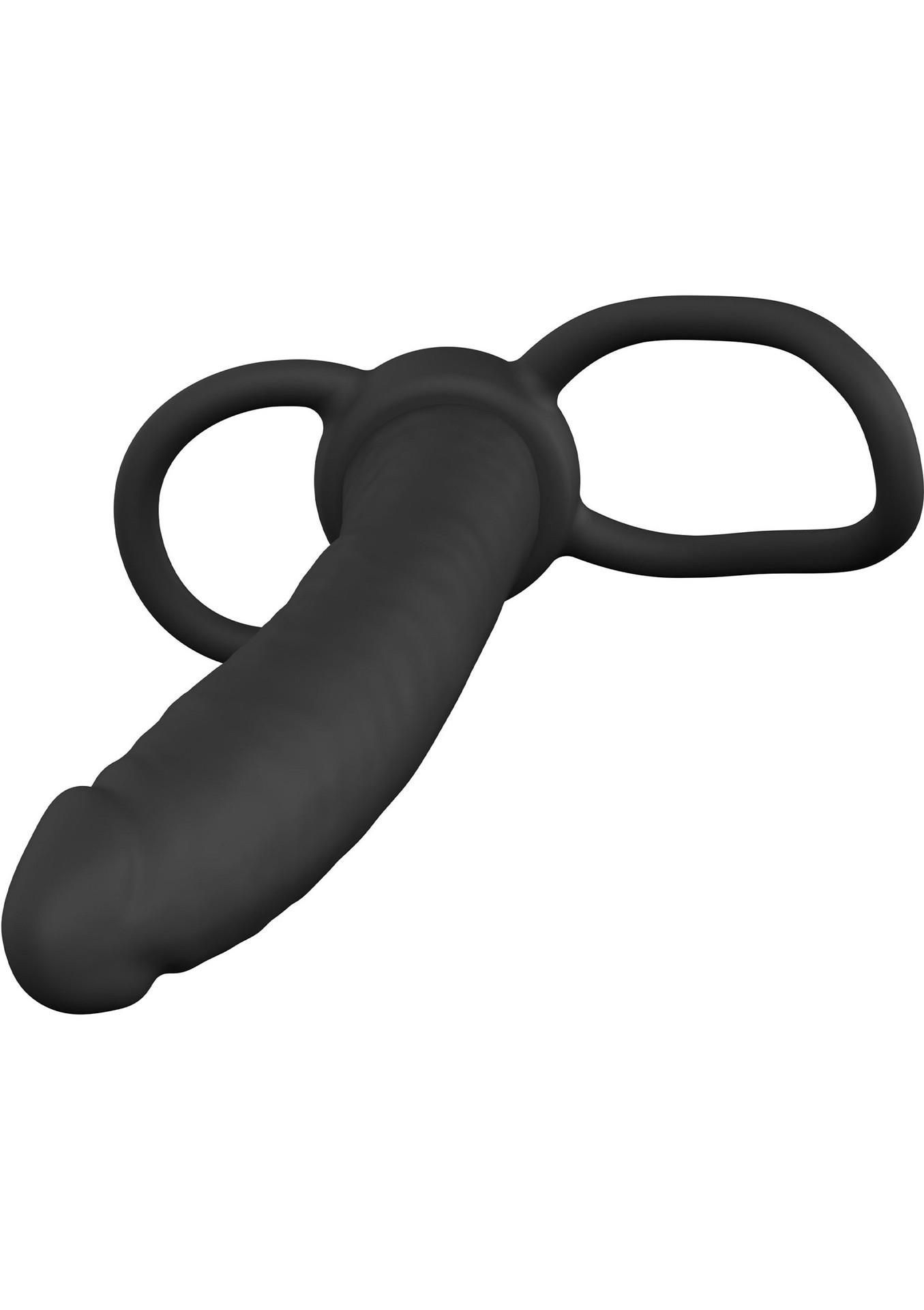 Насадка на пенис Hidden Desire Double Trouble Anal, 15.5 см (черный)