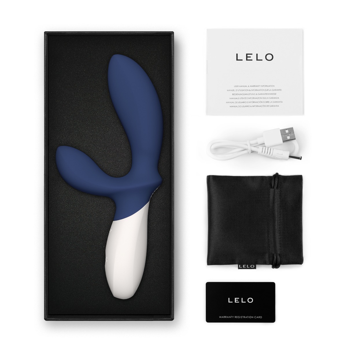 Стимулятор простаты Lelo Loki Wave 2, 19,6 см (синий)