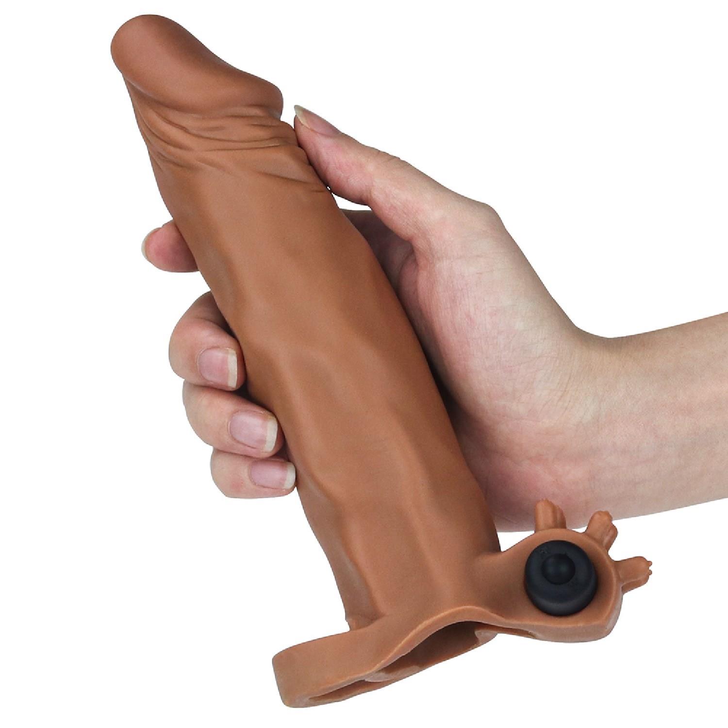 Насадка на пенис Lovetoy Pleasure X-Tender Series Add 2", 19 см (коричневый)